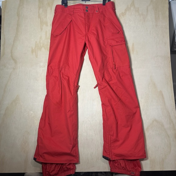 Burton DryRide Red Snowboard Insulated Pants Men’s Medium - Picture 1 of 16